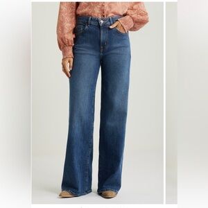 Classic Blue Women's high Rise Wide Leg Jeans